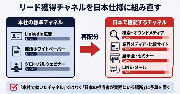 やるべきこと5：リード獲得チャネルを日本仕様に組み直す