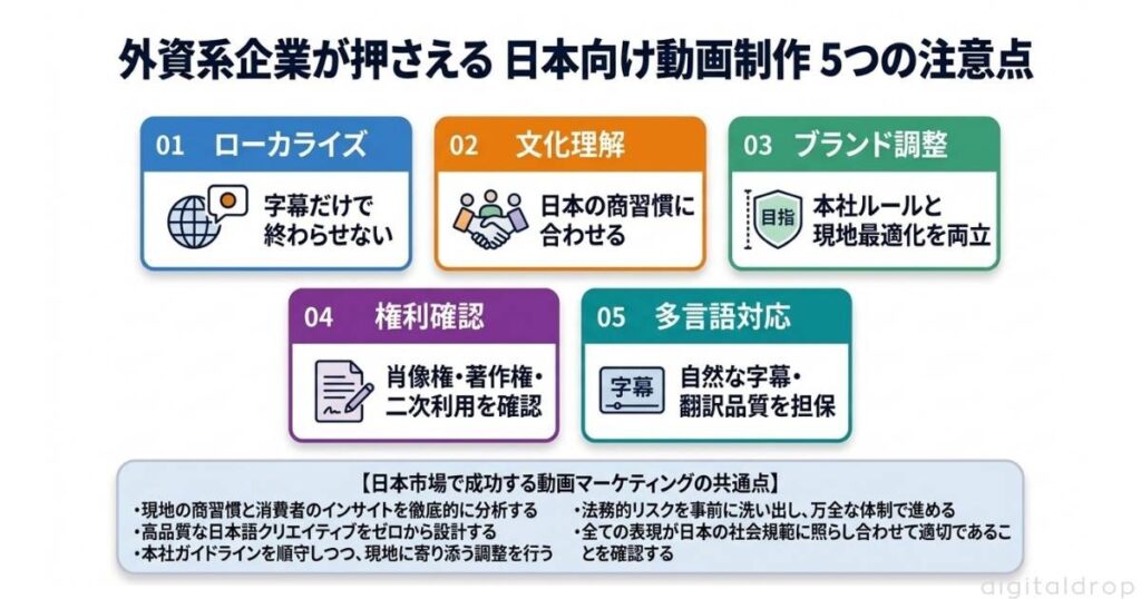 外資系企業が日本向け動画制作で注意すべき5つのポイント
