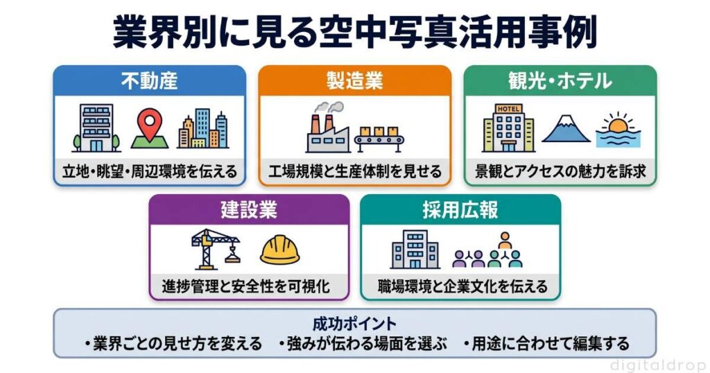 業界別に見る空中写真活用事例と成功ポイント